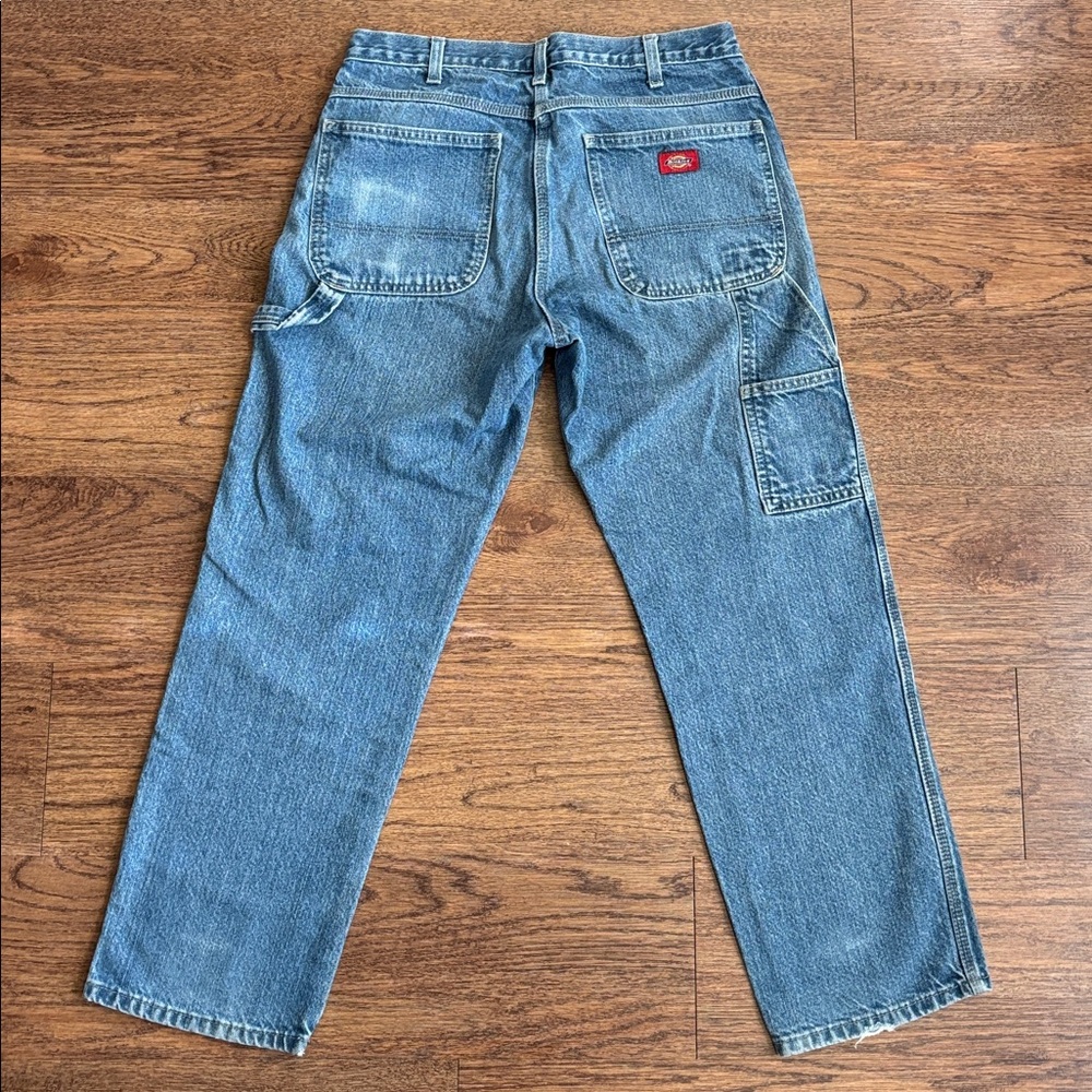 Dickies classic medium wash carpenter jeans.